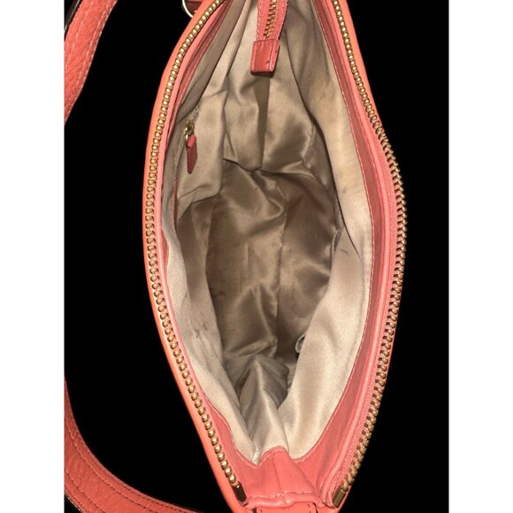 Coach Ashley Leather Hobo F20114 Coral Leather Brass Convertible Shoulder Bag - Picture 7 of 8